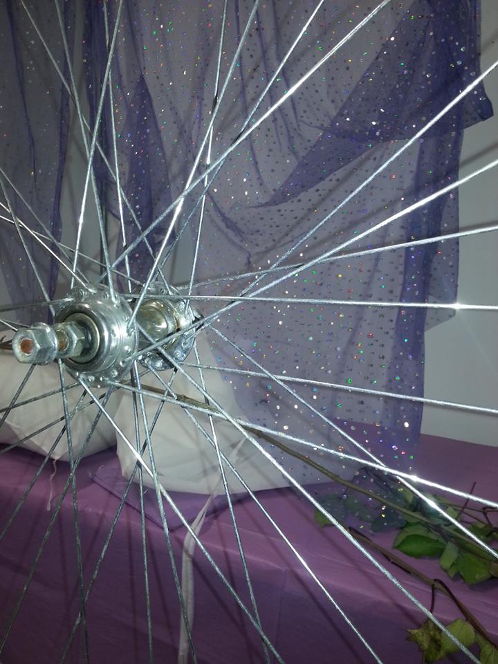 Another photo of my bicycle wheel sculpture.